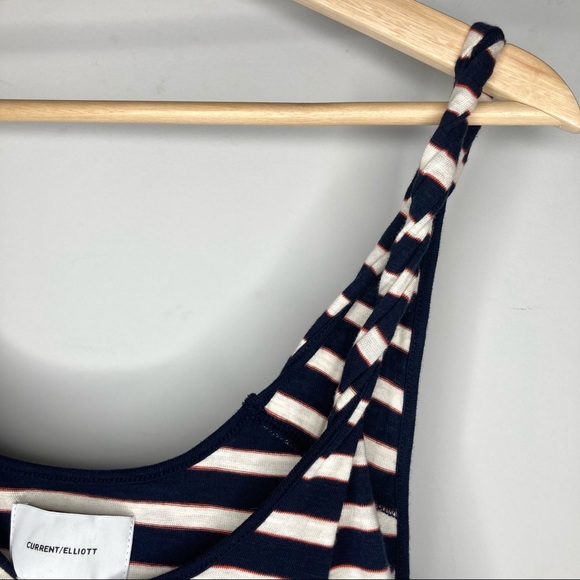 Current/Elliott The Twisted Tank navy cream stripe size 2 new with tags - Picture 5 of 12